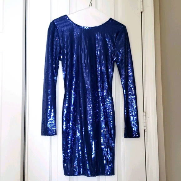 Blue Sequin Party Dress - Picture 1 of 2